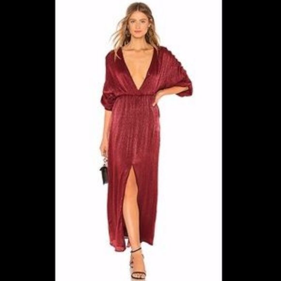 House Of Harlow X Revolve Rhea Maxi Dress Raspberry Red Size S - Picture 1 of 10